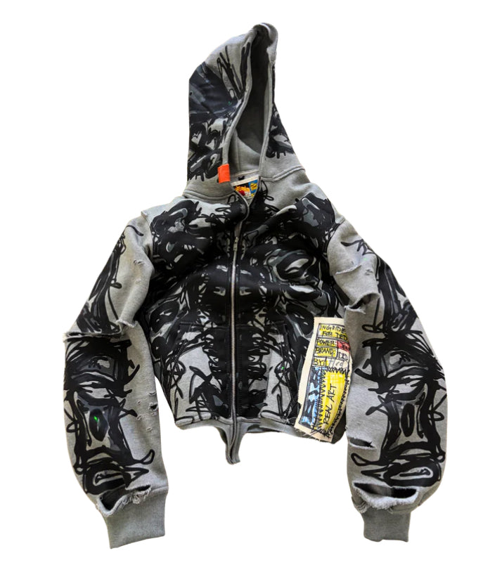 SKULL AIR-BRUSH ZIP-UP