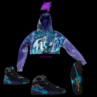 Crop AQUA 8 graffiti hoodie