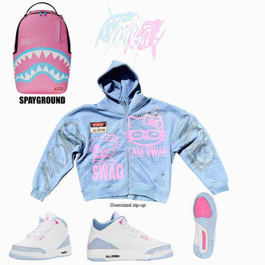 Colbat 3s  graffiti zip up