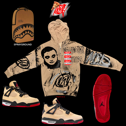 Pizza 4s  graffiti zip up