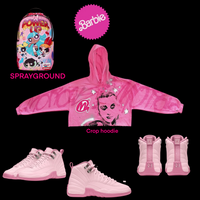 Crop Pearl Pink graffiti hoodie