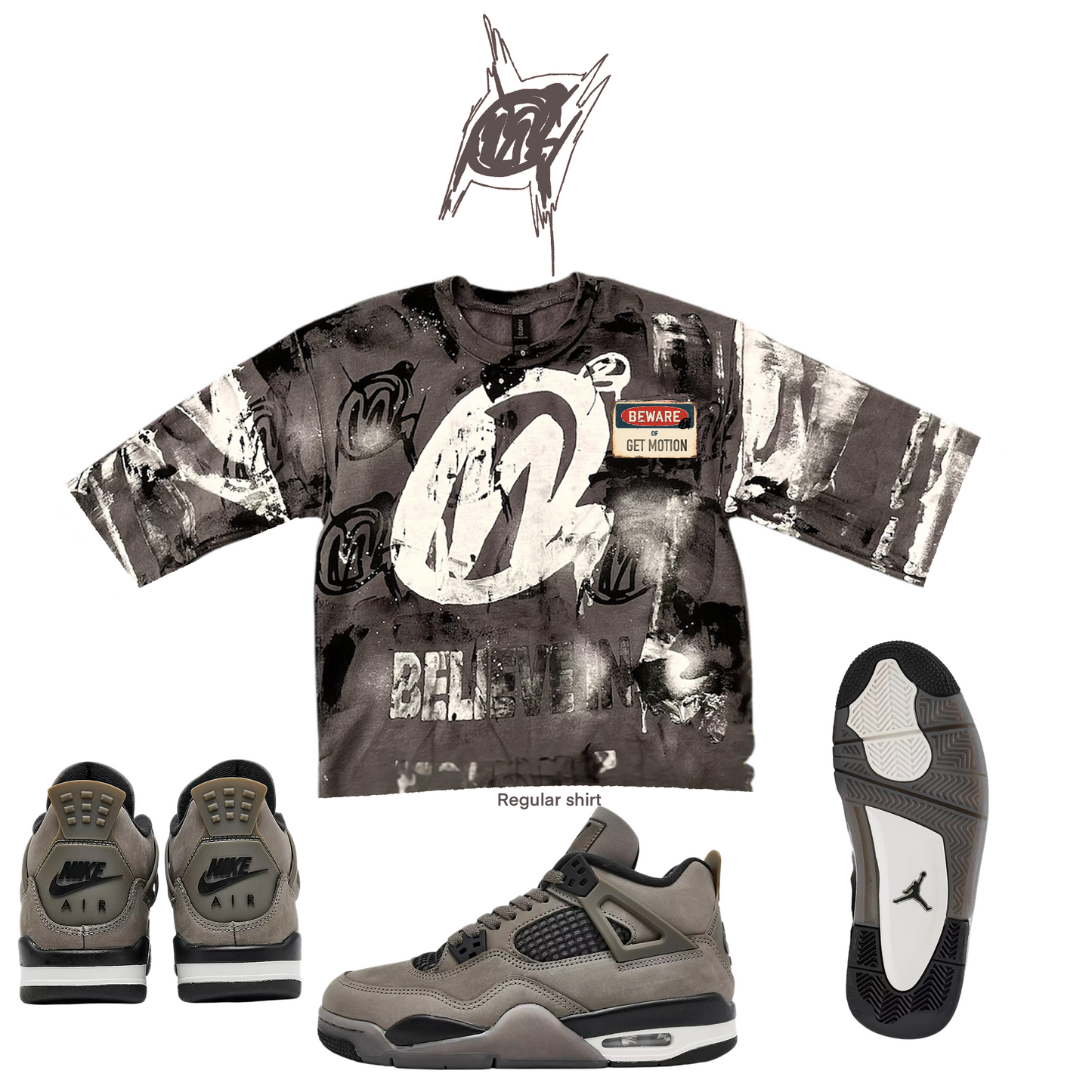 Cave stone 4s   Graffiti Shirt