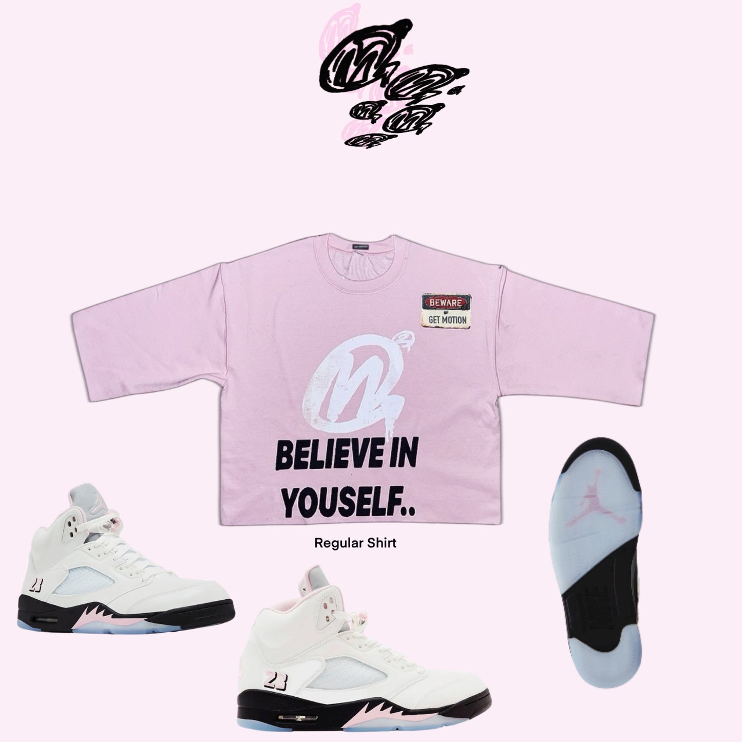 Soft pink graffiti shirt