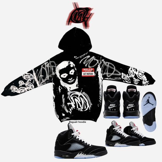 Metallic 5s graffiti hoodie