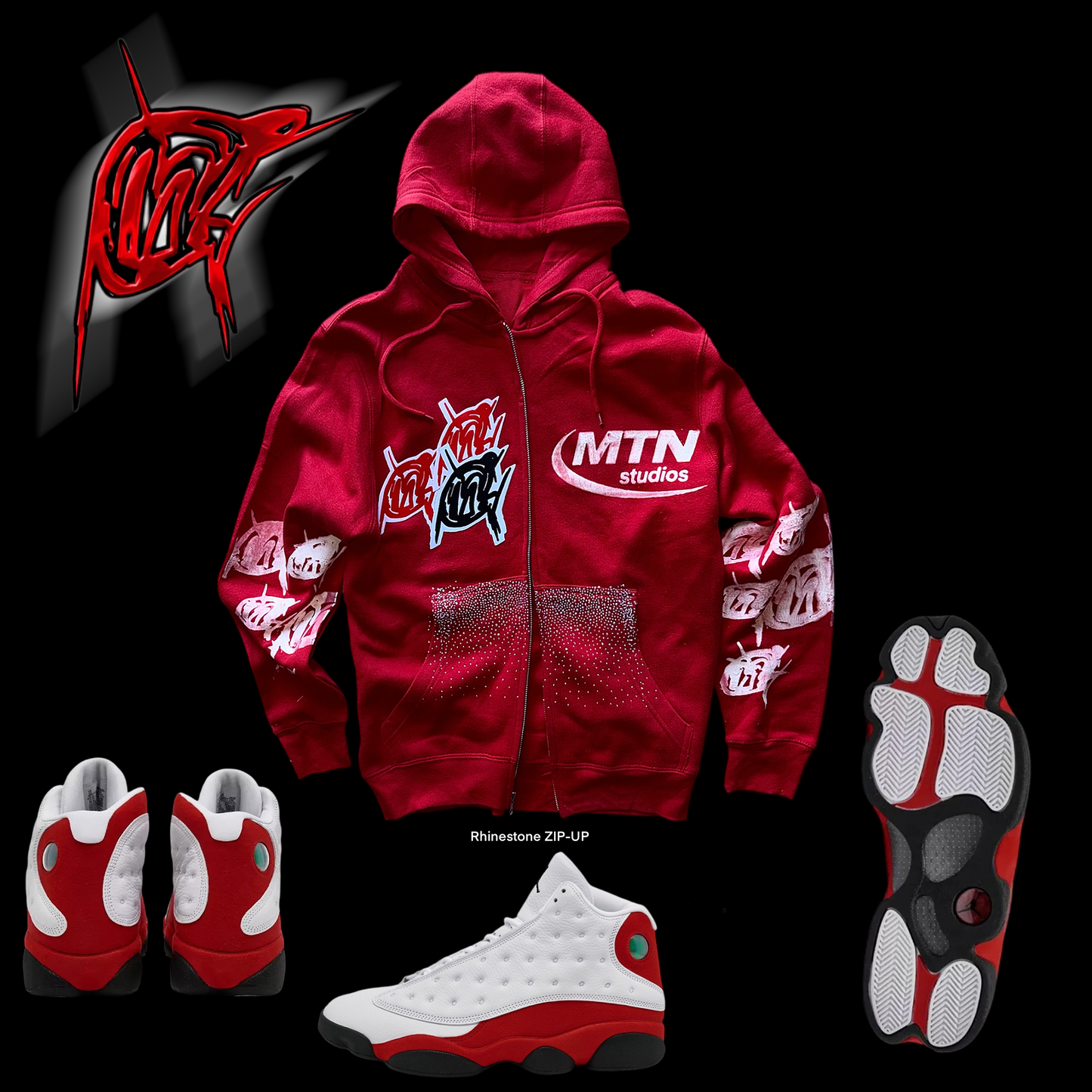 Chicago Visionary Rhinestone Patch Zip-UP