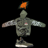 Undefeated 4s  graffiti hoodie