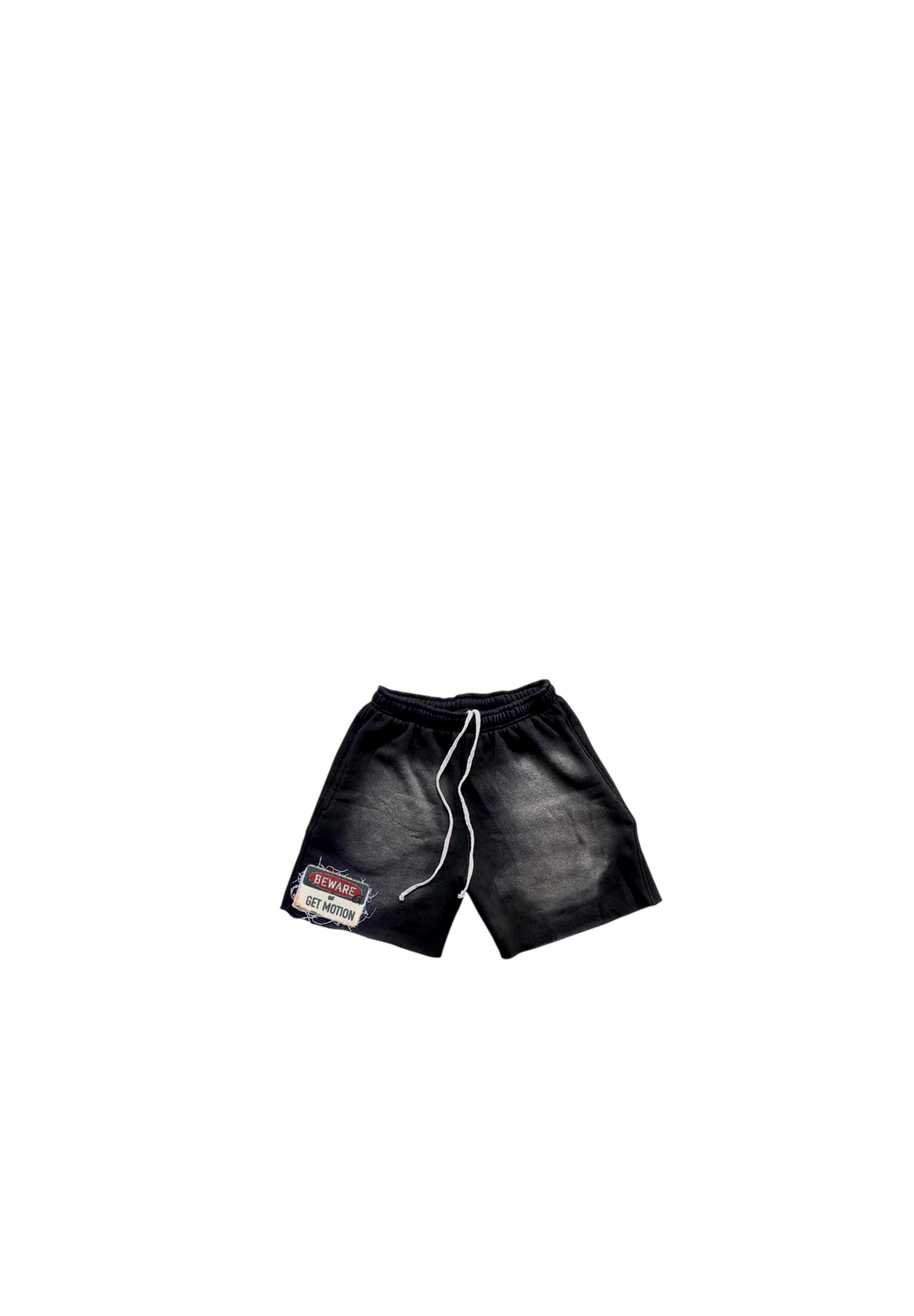 Black Name tag Patch Worked Shorts