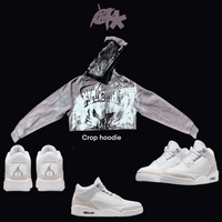 Crop PURE MONEY graffiti hoodie