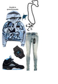 Distressed Carolina HEAVYWEIGHT Graffiti Hoodie