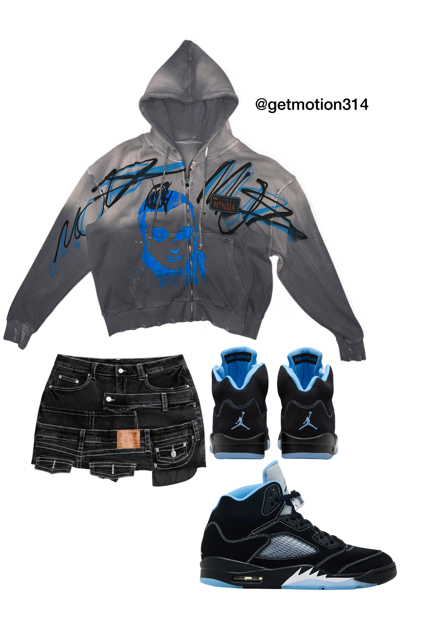 Carolina blue thermal zip-up