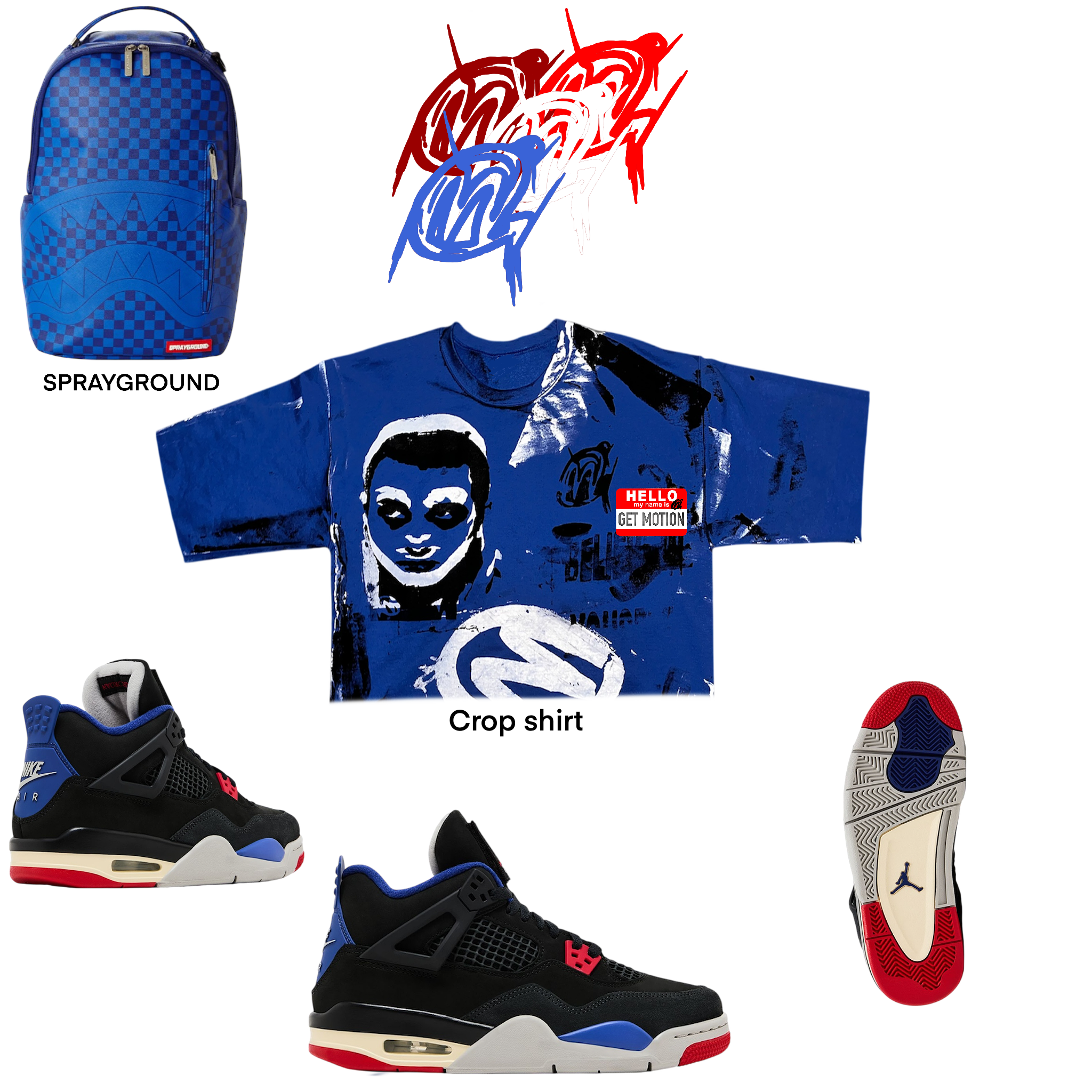 Crop Rare Air graffiti shirt