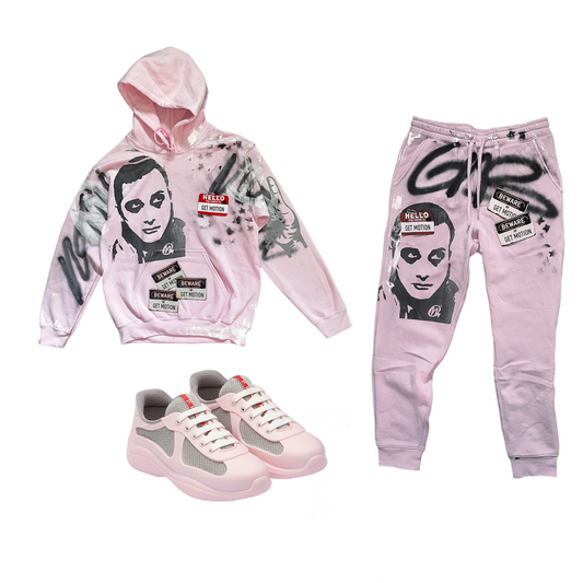 SOFT Pink ♡ Graffiti Hoodie Set