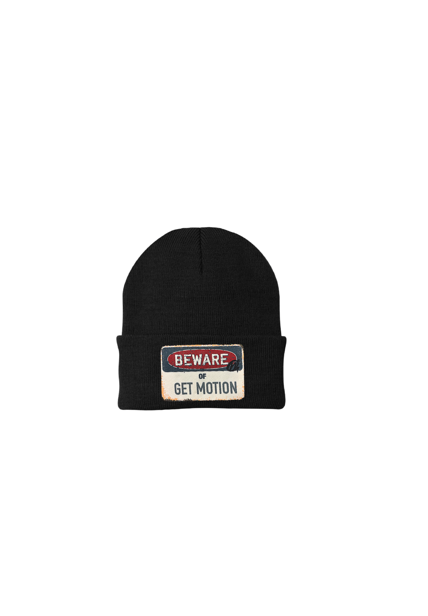 Black Warning Beanie